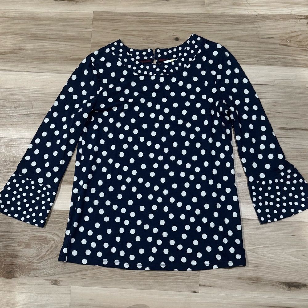 Boden Blue White Polka Dot Blouse Top Women’s 2